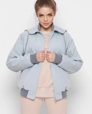Бомбер женский с капюшоном X-Woyz LS-8893-11 41366, Цвет: Голубой, Размер: XS