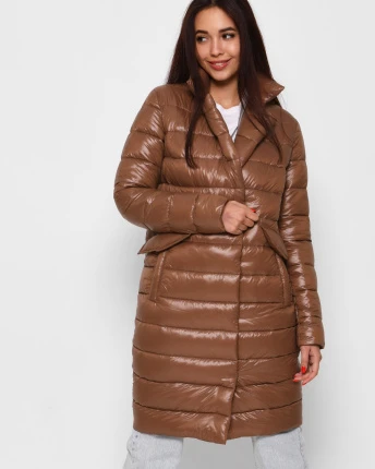Куртка жіноча стьобана X-Woyz LS-8867-24 45027, Колір: Коричневий, Розмір: S