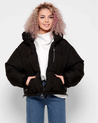 Куртка женская с высоким воротником X-Woyz LS-8892-8 40788, Цвет: Черный, Размер: L