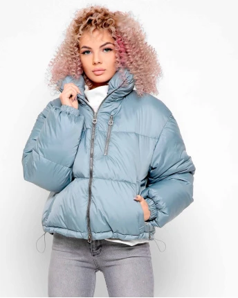 Куртка женская с высоким воротником X-Woyz LS-8892-7 40791, Цвет: Мята, Размер: L