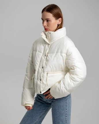 Куртка жіноча oversize X-Woyz LS-8933-3 55742, Колір: Молочний, Розмір: S