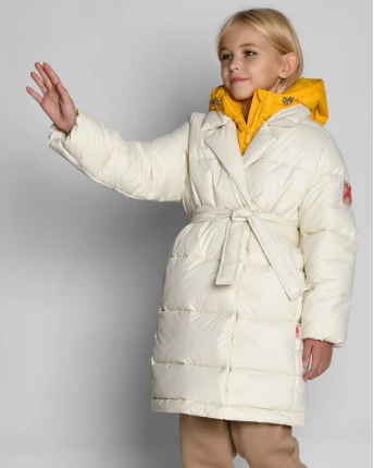 Пуховик для девочек цвета молоко 54358, Цвет: Молочний, Размер: 116