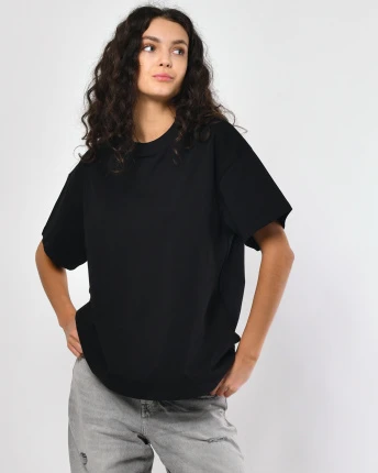 Футболка жіноча Premium oversize CRC FP-140-8 59456, Колір: Чорний, Розмір: S