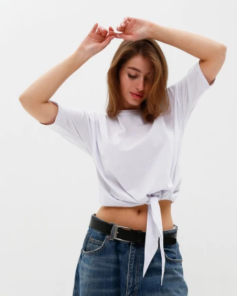 Футболка жіноча базова oversize Standart CRC FS-219-3 59417, Колір: Білий, Розмір: XS