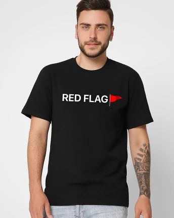 Футболка мужская с принтом Red Flag CRC 16054-8 57077, Цвет: Черный, Размер: S