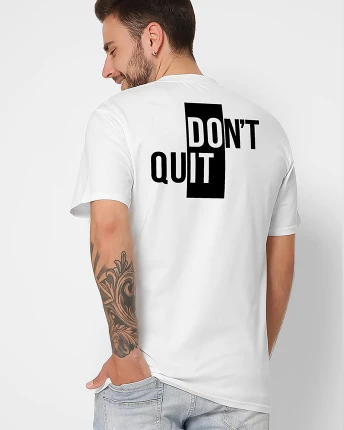 Футболка мужская с принтом Don't Quit CRC 16006-3 56327, Цвет: Белый, Размер: S