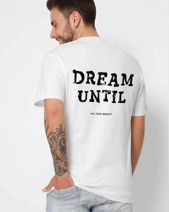 Футболка чоловіча з принтом Dream Until CRC 16007-3 56330, Колір: Білий, Розмір: S