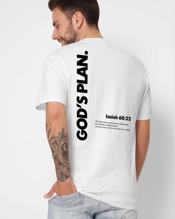 Футболка мужская с принтом God's Plan CRC 16009-3 56334, Цвет: Белый, Размер: S