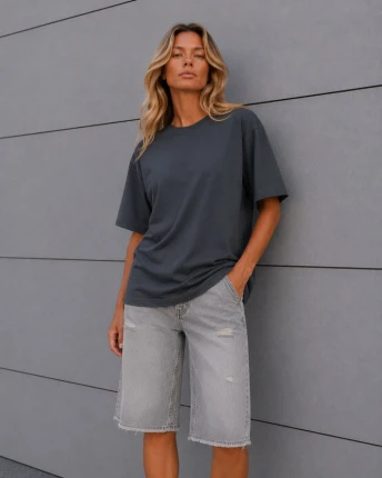 Футболка унісекс базова oversize Premium CRC FP-233-29 59413, Колір: Графіт, Розмір: S