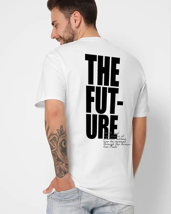 Футболка мужская с принтом The Future CRC 16026-3 56367, Цвет: Белый, Размер: S