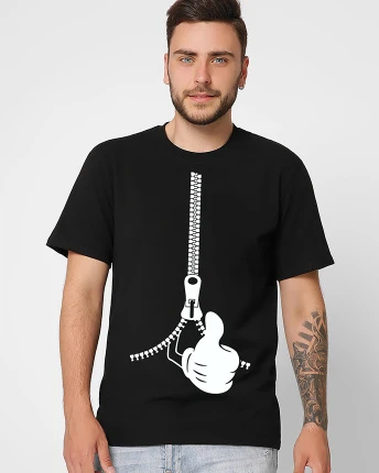 Футболка чоловіча з принтом Zipper CRC 16062-8 57089, Колір: Чорний, Розмір: S