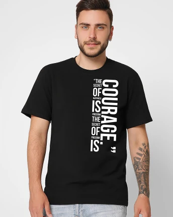 Футболка чоловіча з принтом Courage CRC 16003-8 56321, Колір: Чорний, Розмір: S