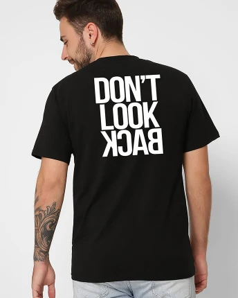 Футболка чоловіча з принтом Don't Look Back CRC 16005-8 56325, Колір: Чорний, Розмір: S