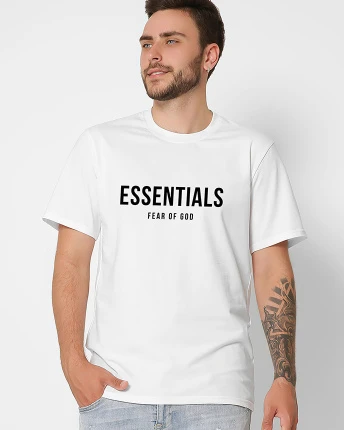 Футболка чоловіча з принтом Essentials CRC 16008-3 56331, Колір: Білий, Розмір: S