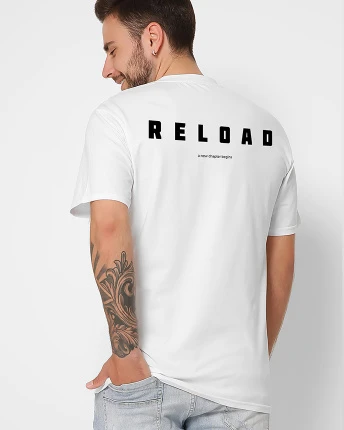 Футболка чоловіча з принтом Reload CRC 16023-3 56362, Колір: Білий, Розмір: S