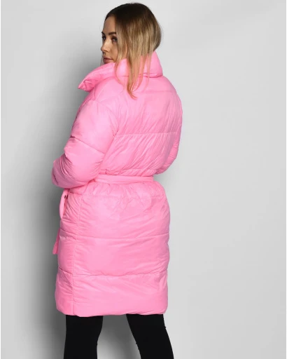 Куртка-пальто женская стеганая X-Woyz LS-8931-15 55448, Цвет: Розовый, Размер: XS, изображение 6