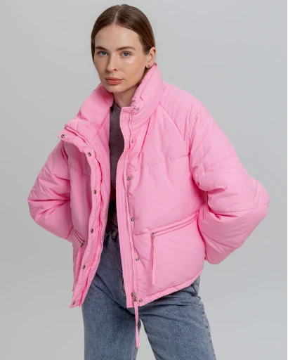 Куртка женская oversize X-Woyz LS-8933-15 55741, Цвет: Розовый, Размер: S, изображение 2