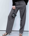 Жіночі темні брюки вільного крою 55927, Колір: Т. сірий, Розмір: XS