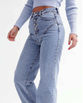 Блакитні жіночі джинси 55798, Колір: Блакитний, Розмір: S