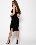 Чорна трикотажна сукня 48578, Колір: Чорний, Розмір: S-M