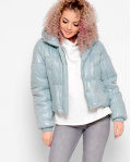 Легка блакитна куртка з капюшоном 40272, Колір: М'ята, Розмір: M