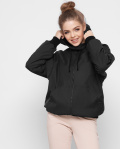 Чорний жіночий бомбер з капюшоном 41368, Колір: Чорний, Розмір: S