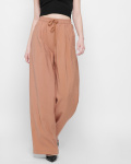 Широкі брюки на зав'язці 43299, Колір: Кемел, Розмір: S