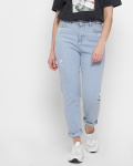 Джинсы мом с потёртостями 43099, Цвет: Голубой, Размер: 25