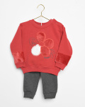 Детский флисовый костюм с вышивкой Цветок 53191, Цвет: Бордовый, Размер: 80