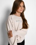 Подростковый свитшот с вышивкой "Shake it off" 52541, Цвет: Бежевый, Размер: 170