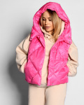 Жіночий стьобаний жилет кольору фуксія 55469, Колір: Малина, Розмір: XS