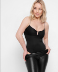 Стильне боді на тонких бретельках 43375, Колір: Чорний, Розмір: S