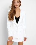 Дизайнерський молочний костюм із шортів та піджака 51867, Колір: Молочний, Розмір: XS