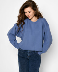 Женский свитер оверсайз 53175, Цвет: Джинс, Размер: ONE SIZE