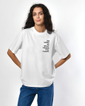 Женская белая футболка с принтом Makes Happy 57957, Цвет: Белый, Размер: XS
