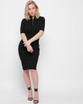 Черное трикотажное платье с коротким рукавом 43059, Цвет: Черный, Размер: ONE SIZE