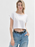 Білий жіночий кроп-топ 55400, Колір: Білий, Розмір: XS
