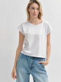 Базовый женский белый топ с короткими рукавами 55397, Цвет: Белый, Размер: XS