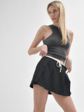 Спідниця-шорти жіноча плісе міні Carica UB-7030-8 58119, Колір: Чорний, Розмір: M