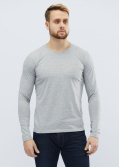 Однотонний чоловічий лонгслів колір сірий 32078, Колір: Сірий, Розмір: S