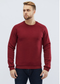 Утепленный бордовый мужской свитшот на флисе 30136, Цвет: Бордовый, Размер: S