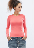 Женский коралловый лонгслив 32071, Цвет: Корал, Размер: XS