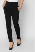 Женские черные брюки на высокой посадке 36599, Цвет: Черный, Размер: XS