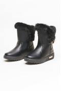 Женские ботинки на зиму из эко-кожи 28991, Цвет: Черный, Размер: 39