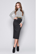 Облягаюча сукня-міді колір білий-чорний 33027, Колір: Чорний, Розмір: XS