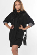 Вільна замшева сукня з капюшоном та кишенями 36251, Колір: Графіт, Розмір: XS