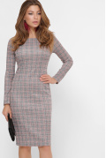 Приталенное платье в клеточку 34645, Цвет: Серый, Размер: S