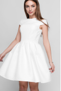 Сукня з розкльошеним низом і відкритою спиною з бантом 33020, Колір: Молочний, Розмір: XS
