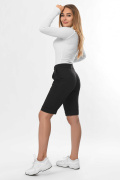 Черные бермуды миди длины 36243, Цвет: Черный, Размер: XS