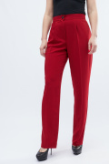 Класичні бордові вільні брюки 32597, Колір: Бордовий, Розмір: XS